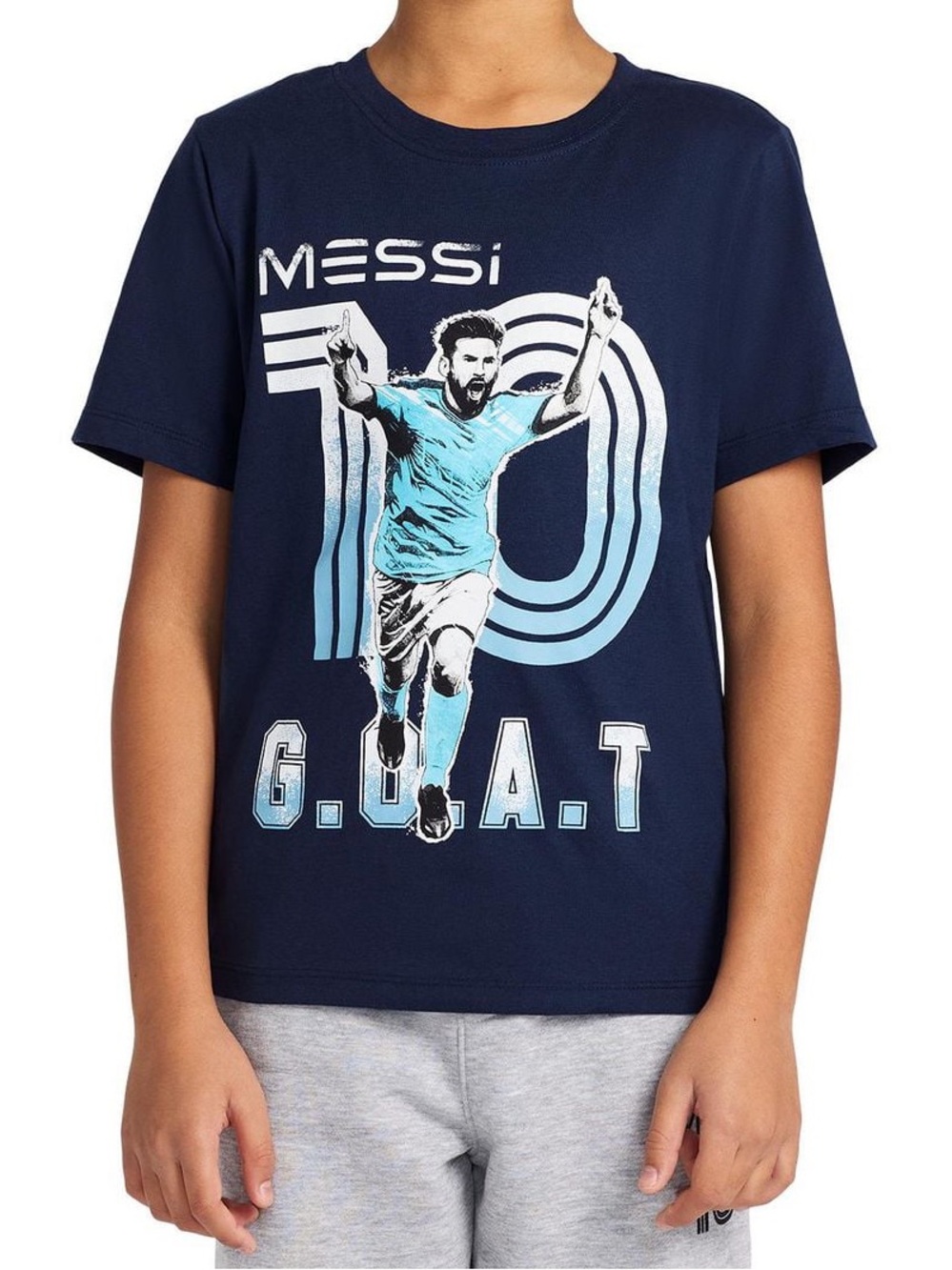 Messi The Goat Kids Graphic Shirt